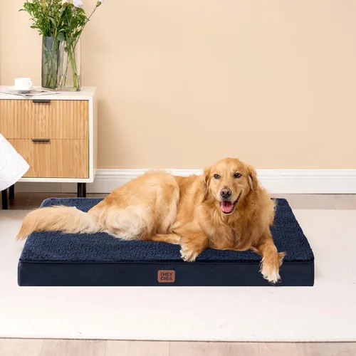 Miniatura 9 de EHEYCIGA Camas ortopédicas XL para perros extragrandes con funda extraíble lavable, color azul marino, 44 x 32 pulgadas