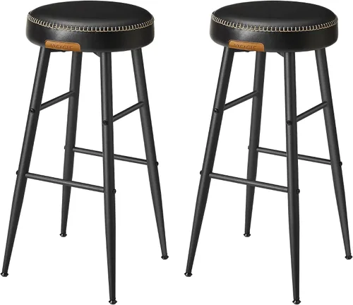 Miniatura 11 de VASAGLE EKHO Collection - Juego de 2 taburetes de bar, taburetes de cocina, taburetes de desayuno, cuero sintético con costuras, modernos