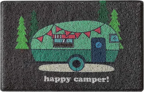 Miniatura 12 de Aucuda Happy Camper - Tapete para puertas interiores y exteriores, tapete de bienvenida para puerta delantera, caravana, 24 x 16 pulgadas, Vida Rv