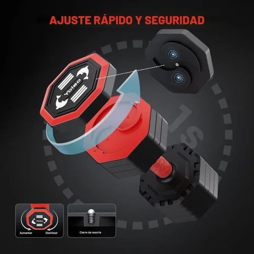 Miniatura 2 de Yoleo Juego de mancuernas ajustables, juego de mancuernas en casa, equipo de entrenamiento en casa, 4 en 1, montaje giratorio estilo tai chi de alta