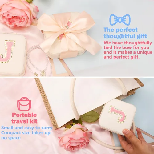 Miniatura 5 de CHMI Joyero de viaje, joyero de viaje blanco, organizador de joyas de viaje, regalos de viaje para mujeres y niñas, caja organizadora de joyas