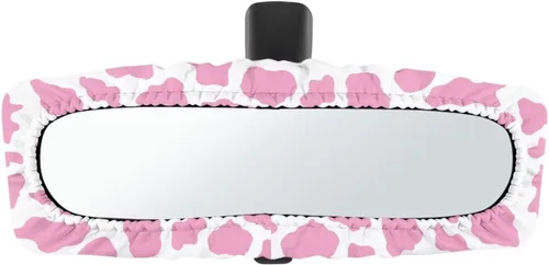 Miniatura 20 de Funda para espejo retrovisor de automóvil con estampado de vaca negro, protector de espejo retrovisor automático elástico
