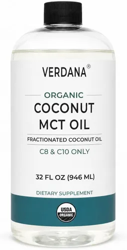 Miniatura 10 de Aceite de coco MCT orgánico certificado USDA Verdana – Aceite de coco fraccionado – Sin uso de semilla de palma – Kosher, grado alimenticio, sin