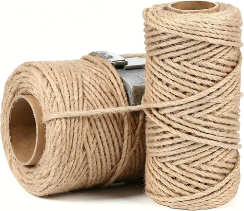 Miniatura 8 de Cuerda de yute, cuerda de manila trenzada de 0.59 pulgadas de grosor, cuerda de tira y afloja, cuerda de cáñamo natural resistente para cama