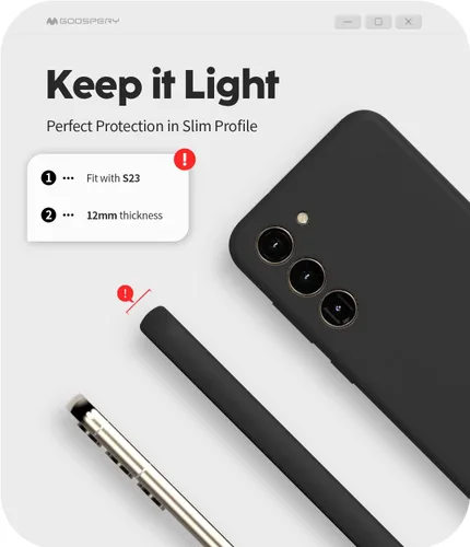 Miniatura 4 de GOOSPERY Funda de silicona líquida compatible con Samsung Galaxy S23, suave al tacto, protección de cuerpo completo, a prueba de golpes, con forro