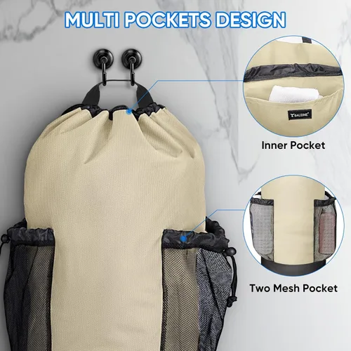Miniatura 3 de BALEINE Mochila Bolsa de Lavandería de 120L, Tela Oxford 900D Bolsas Grandes de Lavandería de Viaje con Correas para el Hombro y 2 Bolsillos