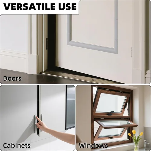 Miniatura 8 de 1 paquete*19.6 pies de tira de sellado de ventana autoadhesiva en forma de V, tira de espuma para sellado de clima, sellado de puerta, aislamiento
