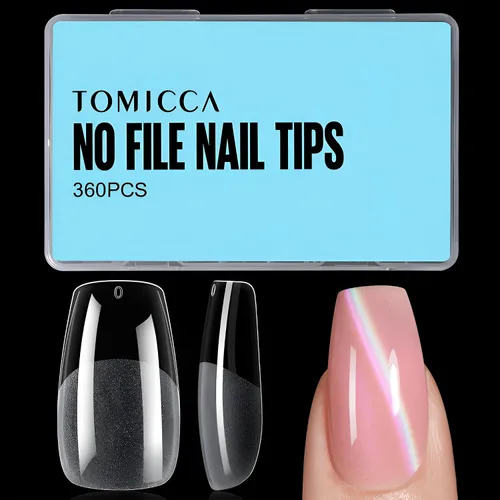 Miniatura 24 de TOMICCA Puntas de uñas de almendra extra cortas, 192 unidades, 12 tamaños, puntas de uñas cortas de cobertura completa, uñas acrílicas transparentes