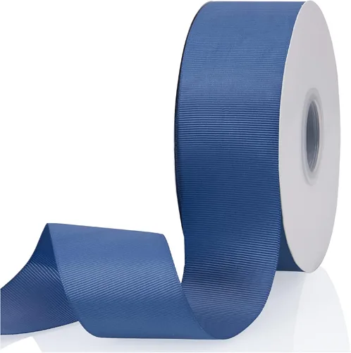 Miniatura 30 de Cinta de grogrén de doble cara de color liso azul bebé de 1-1/2 pulgadas x 50 yardas para envolver regalos, bodas, fiestas, manualidades, lazos