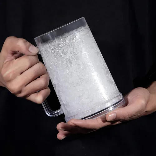 Miniatura 7 de Vasos para beber, tazas de cerveza de gel de doble pared, tazas de hielo para congelador, 16 onzas, taza de cerveza de plástico de enfriamiento