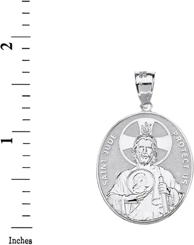 Miniatura 3 de Claddagh Gold Collar con colgante ovalado de plata de ley 925 de San Judas Tadeo Protect Us