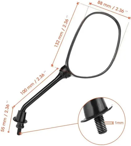 Miniatura 2 de 1 Pair 8mm M8 Motorcycle Rearview Mirror For FZ-8 FZ-09 FZ1-N ATV Dirt Bike