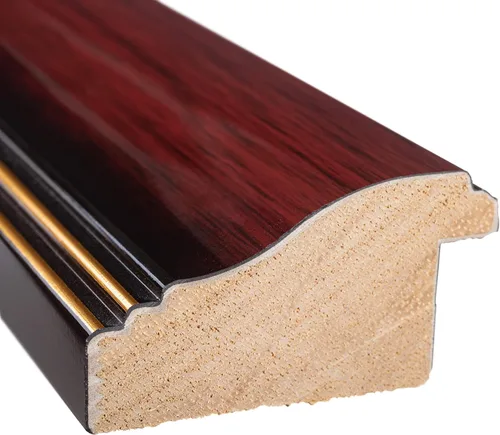 Miniatura 3 de Marco de 6 x 5 pulgadas, color marrón caoba con ribete dorado, ancho del marco de madera maciza de 1.5 pulgadas, profundidad interior de 0.5