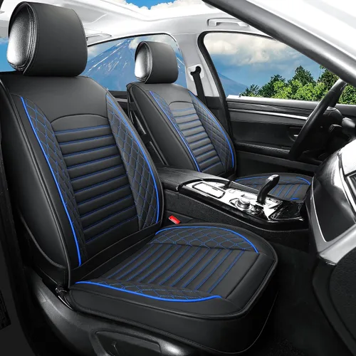 Fundas de asiento de cuero para automóviles, juego completo de fundas de asiento de automóvil, fundas de asiento para camiones, SUV, cuero