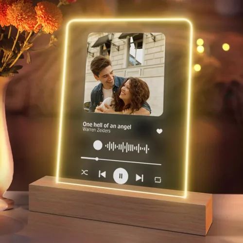 Placa personalizada de Spotify, canción acrílica con foto y texto, marco de fotos personalizado para parejas, bodas, aniversario (4 x 6 pulgadas)