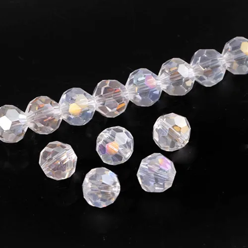 Miniatura 4 de 300 piezas de cuentas de cristal rondelle de 4 mm para hacer joyas, cuentas de cristal facetadas redondas de AB para joyería, cuentas espaciadoras