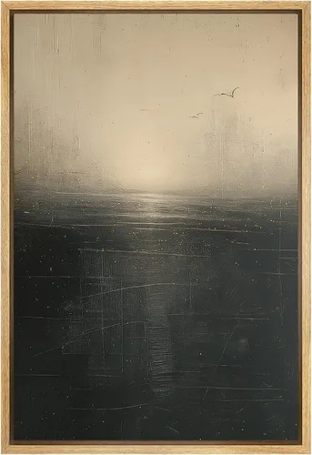 Miniatura 47 de SIGNFORD - Lienzo enmarcado para pared, arte de pintura grunge duotono blanco bronceado, trazos abstractos, formas ilustradas, arte moderno