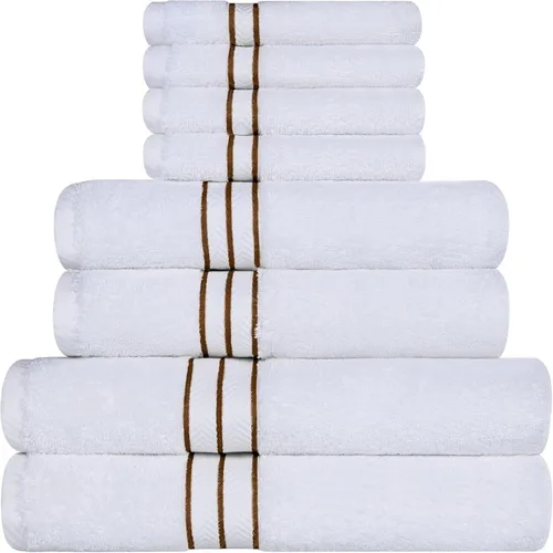Miniatura 12 de Juego de toallas de baño de algodón turco ultra suave de Superior, juego de 2 piezas, toallas para la ducha, baño, artículos esenciales para el Latte