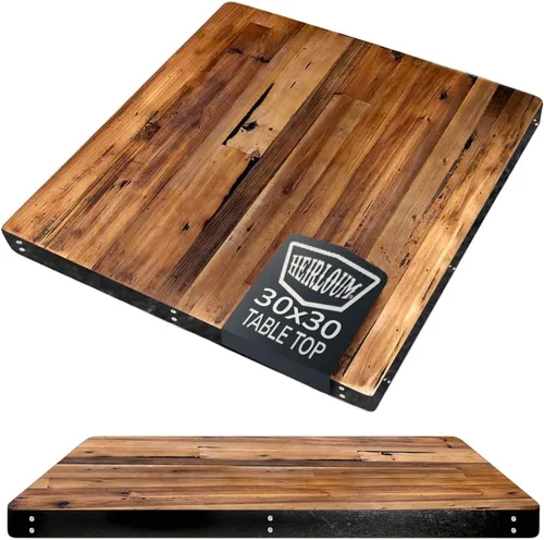 Miniatura 13 de Mesa de madera recuperada, pieza de madera reciclada rústica perfecta para cocinas, comedor y mesas auxiliares