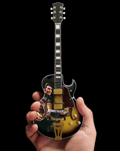 Miniatura 3 de Axe Heaven Elvis Presley '68 Special de Cuerpo Hueco Réplica de Mini Guitarra Licenciada (EP-361)