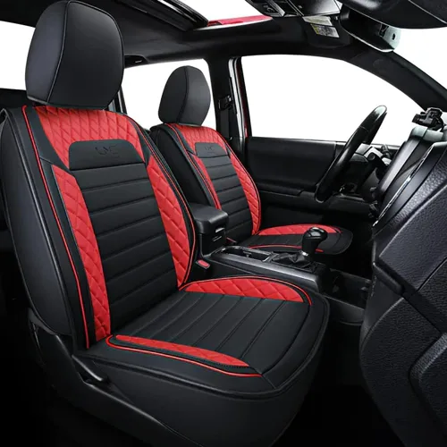 Miniatura 8 de LUCKYMAN CLUB Tacoma - Fundas de asiento de ajuste personalizado para Tacoma Crew Cab 2016-2023 con piel sintética (negro)