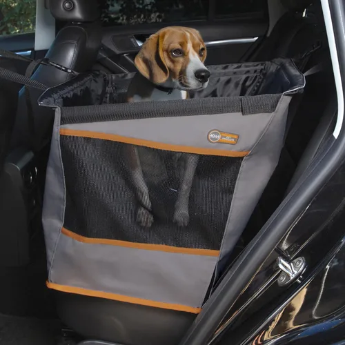 Miniatura 12 de K&H Buckle N Go - Asiento de automóvil para perros pequeños, tela impermeable, laterales de malla transpirable, correa de cinturón de seguridad