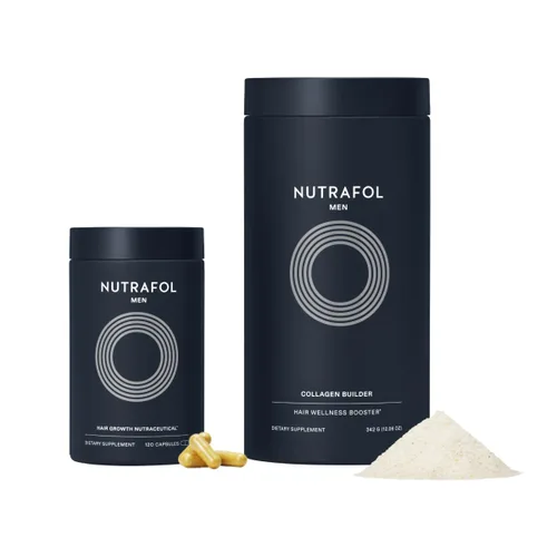 Nutrafol Suplemento para el crecimiento del cabello para hombres y péptidos de colágeno en polvo, formulado por médicos para un cabello visiblemente