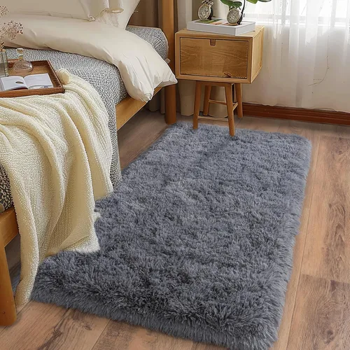 Miniatura 45 de Alfombras suaves para pasillos de dormitorio, nuevas, con parte inferior antideslizante mejorada, de 2 x 3, alfombra esponjosa y peluda verde