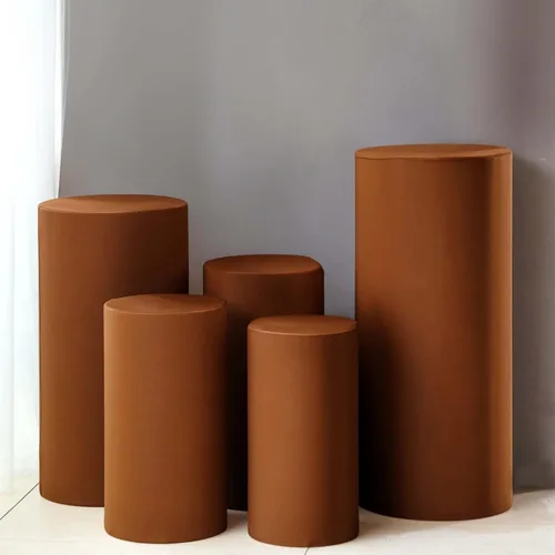 Miniatura 48 de Efavormart - Juego de 5 fundas de soporte para caja de exhibición cilíndrica de elastano, color negro, fundas elásticas para pilar de pedestal, 160