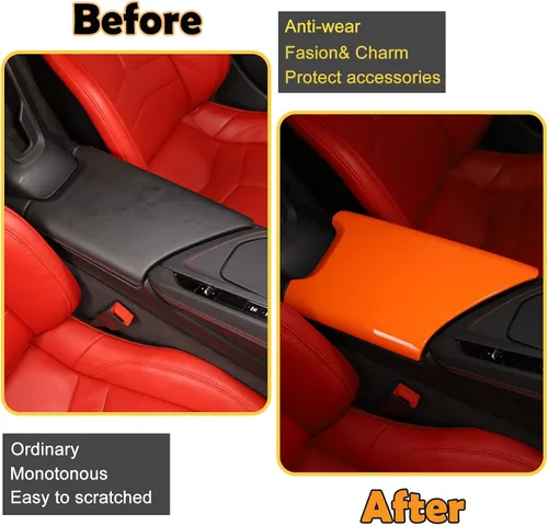 Miniatura 2 de CHEAYAR Funda para Reposabrazos de Interior de Coche, Caja de Consola Central Compatible con Chevrolet Corvette C8 2020-2023, Cubierta de Protección