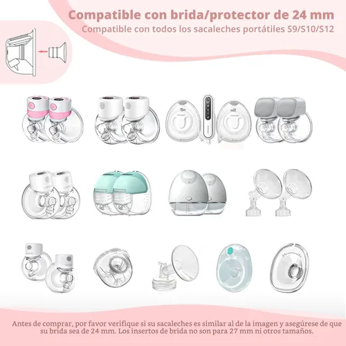 Miniatura 2 de Inserto de brida de 13/15/17/19/0.827 in, 10 unidades compatibles con Momcozy S12 Pro/S9 Pro/S12/S9/Medela/Spectra, etc. Extractor de leche