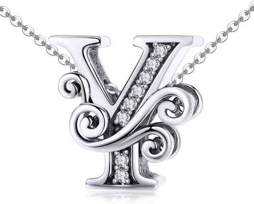 Miniatura 78 de BETTY&SARAH dije de plata esterlina 925 con forma de letra, para pulseras Pandora, letra del alfabeto, joya, regalo para mujer