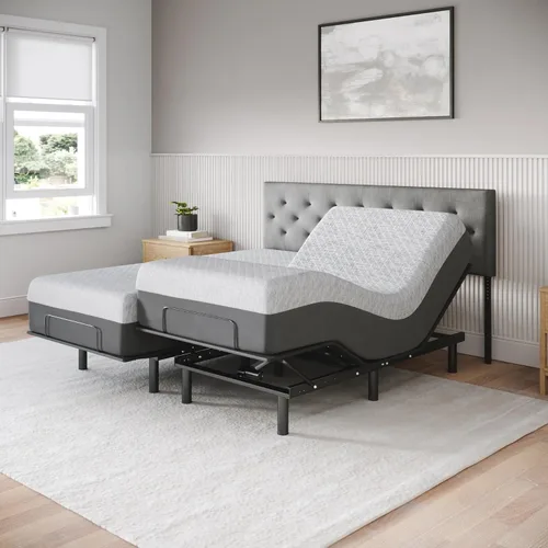 Miniatura 12 de Celestial Aurora - Base de cama ajustable (marco) + colchón de espuma viscoelástica de gel de 10 pulgadas (mediano), fácil montaje, elevación
