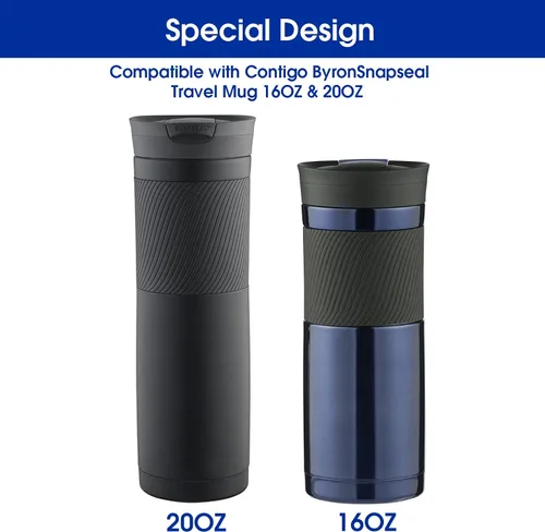 Miniatura 3 de 4 sellos de tapa de goma de repuesto para taza de viaje Contigo Snapseal Byron de 16 y 20 onzas, tapa resellable en forma de O, junta de repuesto