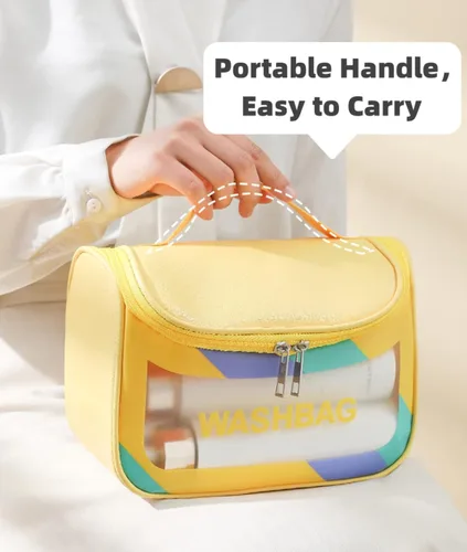 Miniatura 6 de LEJN Neceser Bolsa de viaje Bolsa de maquillaje resistente al agua Bolsa de cosméticos Organizador de viaje Contenedor de tamaño completo Artículos