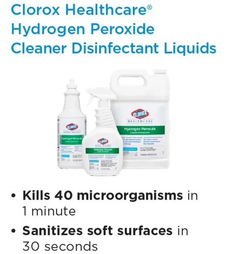Miniatura 8 de Desinfectante limpiador en spray de peróxido de hidrógeno Clorox Healthcare, mata los norovirus, 32 fl. oz., 1