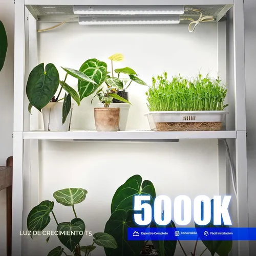 Miniatura 2 de Barrina Luces de cultivo T5 para plantas de interior, espectro completo de 5000 K, lámpara LED de cultivo de 1 pie, tira de luz para plantas