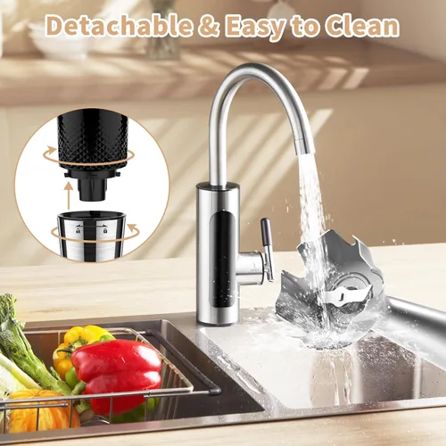 Miniatura 6 de Batidora de inmersión inalámbrica de mano: potente batidora de mano eléctrica recargable, 21 velocidades y 3 ángulos ajustables con cuchillas