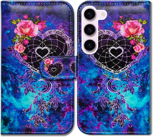 Miniatura 27 de Bcov Funda para Samsung S23, diseño de pájaro negro y verde con tapa para teléfono con ranura para tarjeta y soporte para Samsung Galaxy S23