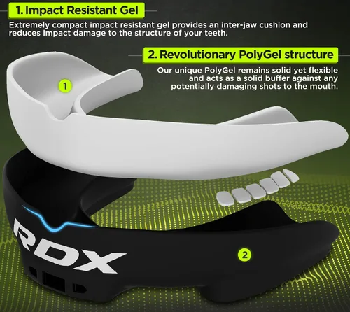 Miniatura 3 de RDX Protector Bucal para Boxeo MMA Kickboxing Muay Thai Judo Karate - Protector de Mandíbula con Funda de Almacenamiento para Adultos, Artes
