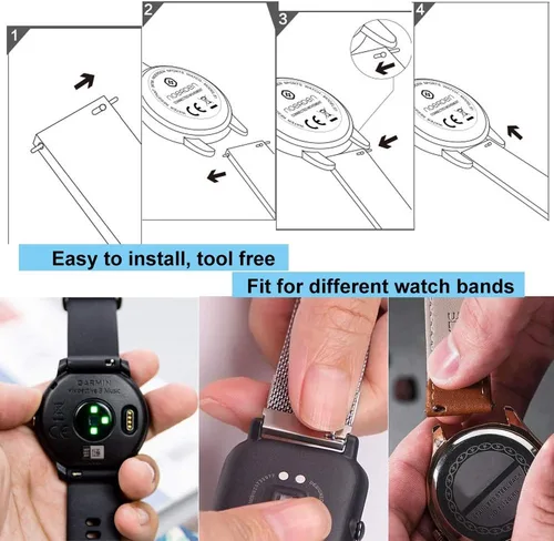 Miniatura 3 de Barras de liberación rápida de 0.709 in, accesorios de reloj, para Fossil Gen 6/5E 1.654 in/Gen 4 Q Venture HR, Gen 3 Q Venture, Sport (1.614 in)