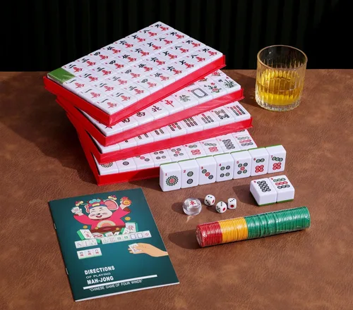 Miniatura 4 de Mose Cafolo - Mahjong Chino XL, 146 azulejos numerados de melamina de 1.5 pulgadas, con estuche de viaje para llevar, manual en inglés, juego