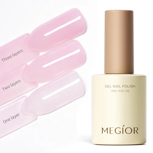 Miniatura 96 de MEGIOR Esmalte de uñas de gel blanco de 0.5 fl oz, color blanco antiguo, secado con luz UV, esmalte de gel francés, arte de uñas, salón de manicura