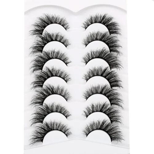 Miniatura 316 de Pooplunch - Pestañas postizas finas de visón sintético, estilo ojo de gato, naturales, cruzadas, tipo racimo, efecto 8D de volumen, tiras