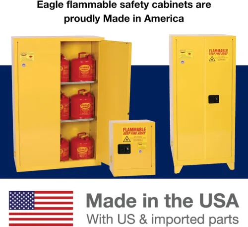 Miniatura 10 de Eagle Hecho en América 4 Galones Armario de Almacenamiento de Líquidos Inflamables, Autocierre Ahorrador de Espacio Resistente al Fuego