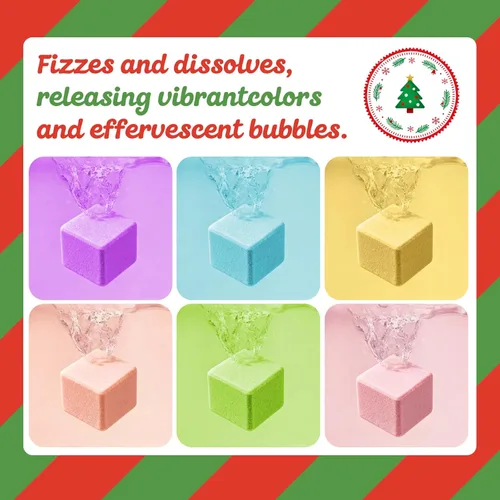 Miniatura 2 de Bombas de baño de Navidad con juguetes sorpresa en el interior: juego de 6 regalos hechos a mano, bombas de baño para mujeres, bombas de baño