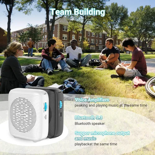 Miniatura 7 de (Negro) Amplificador de voz recargable portátil para profesores, entrenadores, guías turísticos, presentaciones y reuniones con un gran número