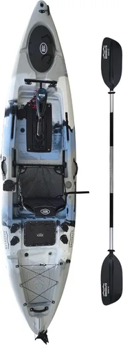 Miniatura 12 de BKC Brooklyn 12.0 Pro - Kayak de pesca individual de 12 pies manos libres, dirección de timón, casco de 70 libras, almacenamiento hermético