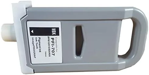 Miniatura 2 de Vivid Colors Cartucho de tinta compatible con PFI-707 para impresoras Canon PFI707 (23.7 fl oz, 5 unidades) para impresoras iPF830, iPF840, iPF850
