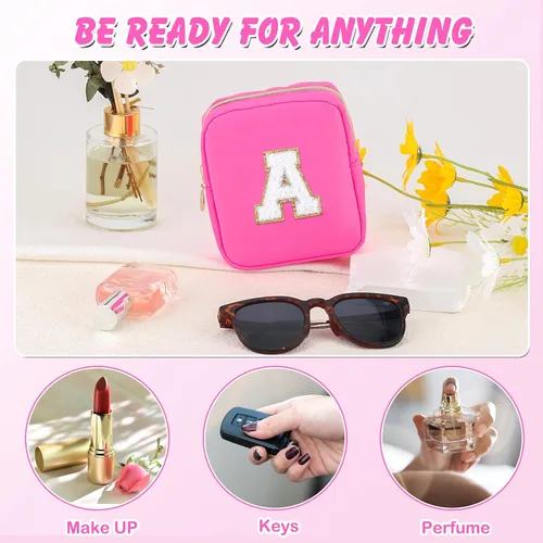 Miniatura 2 de Mini bolsa de maquillaje para bolso, bolsa de felpilla pequeña de nailon, bolsa de cosméticos de viaje, bolsa organizadora de artículos de tocador